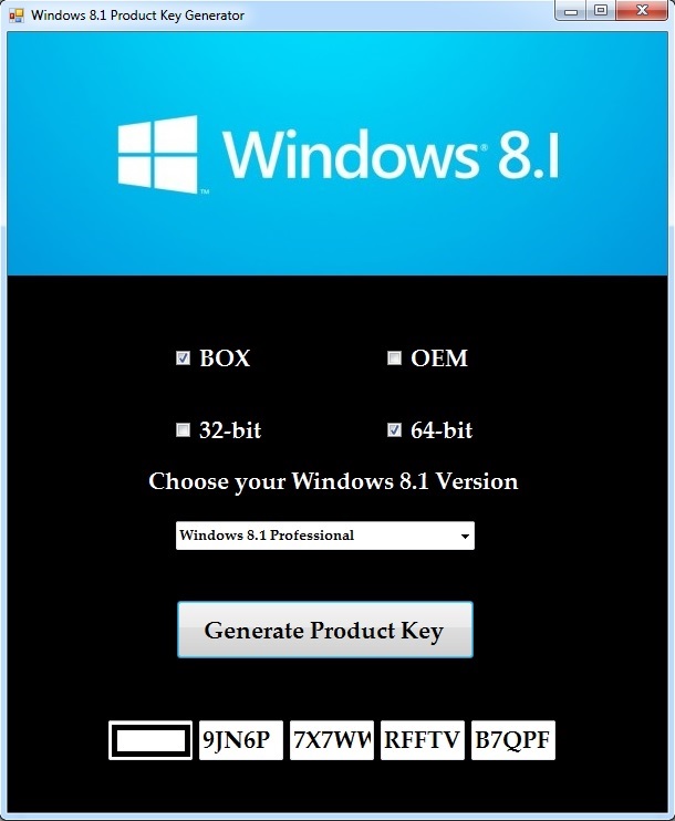 Free Windows 8.1 Key Generator